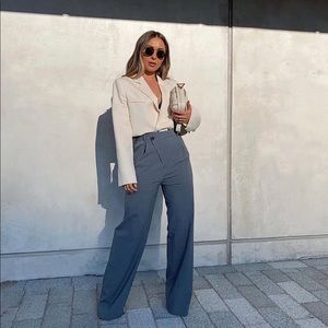 ZARA asymmetric wide leg pants
